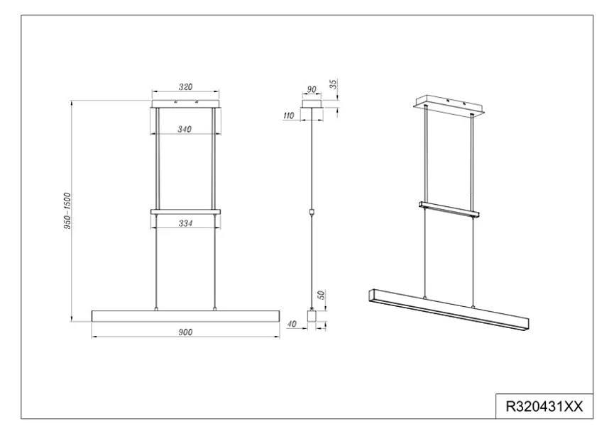 Pendelleuchte "Paros" detail