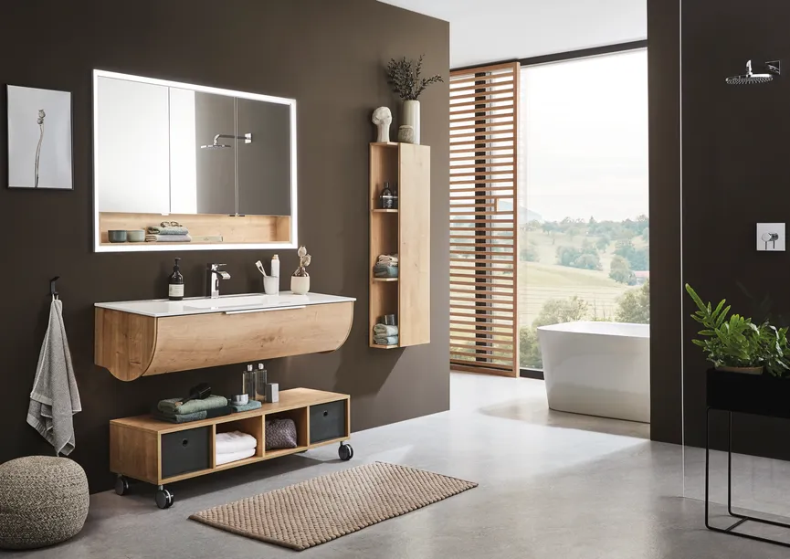 *Spiegelschrank mit LED-Alurah milieu