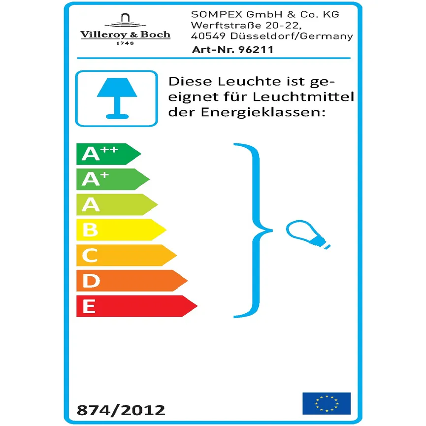 Tischleuchte "Vancouver" energielabel