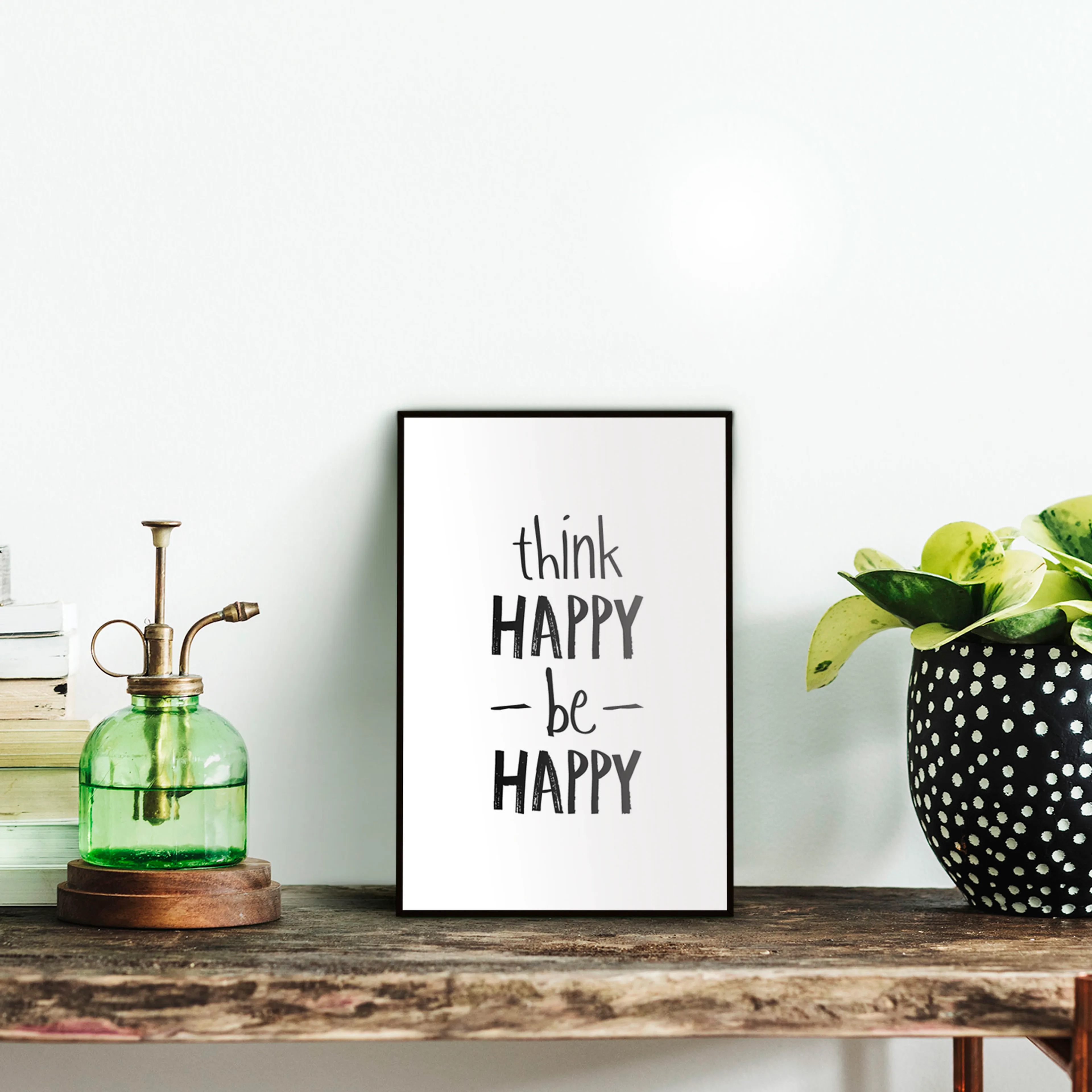 Wandbild 20 x 30 cm Think Happy 
