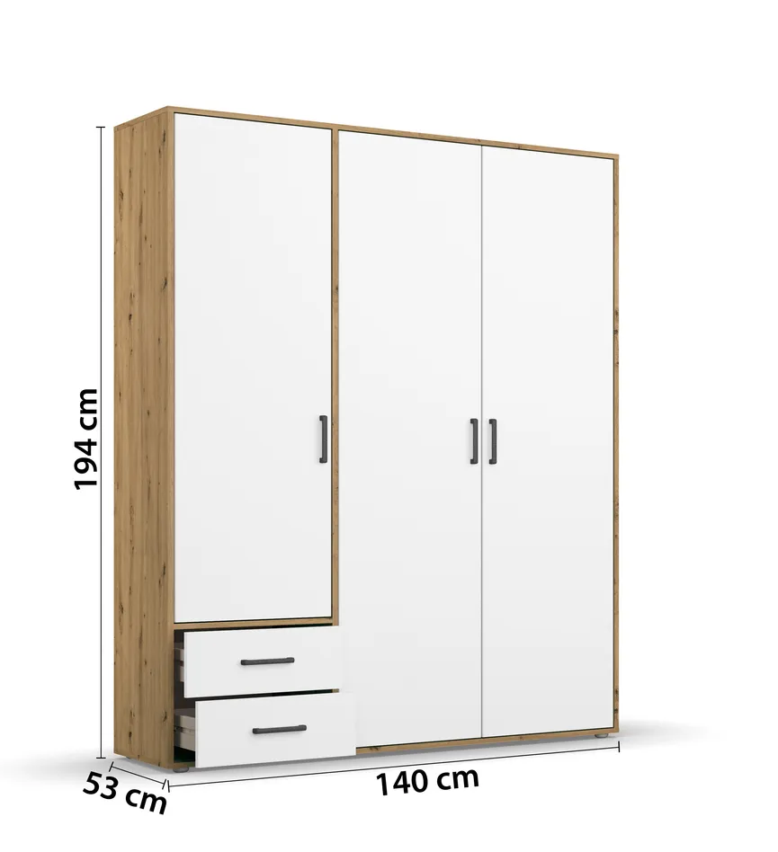 Drehtürenschrank 3-trg. detail