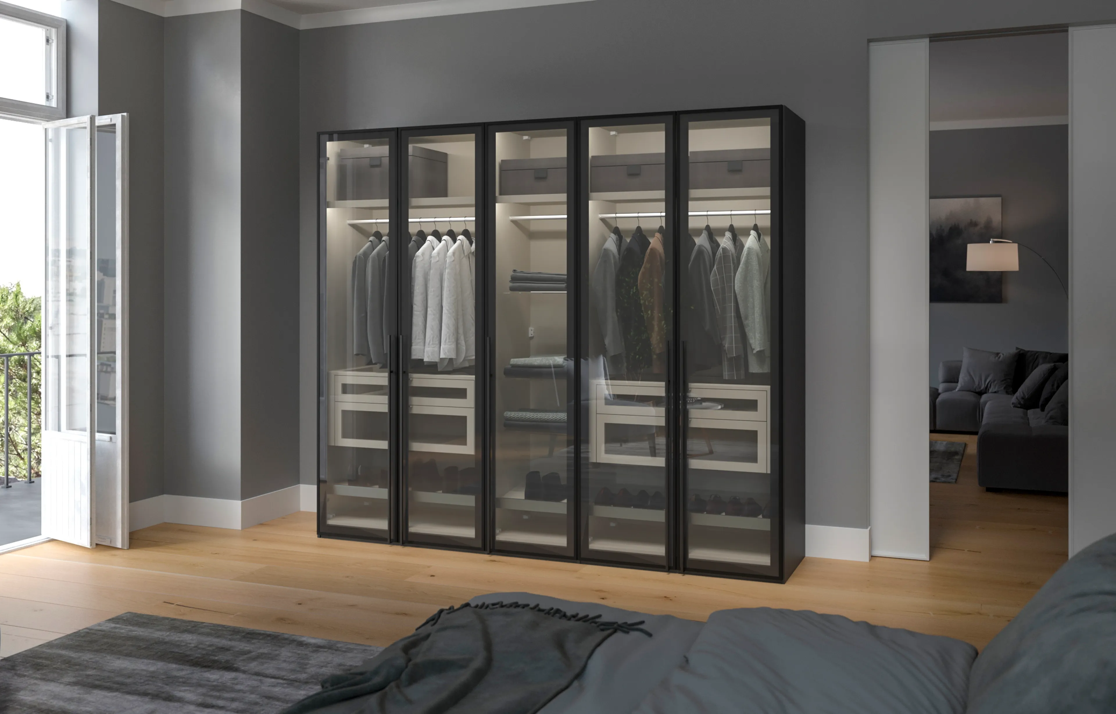 Kleiderschrank Longline 253 x 220 cm