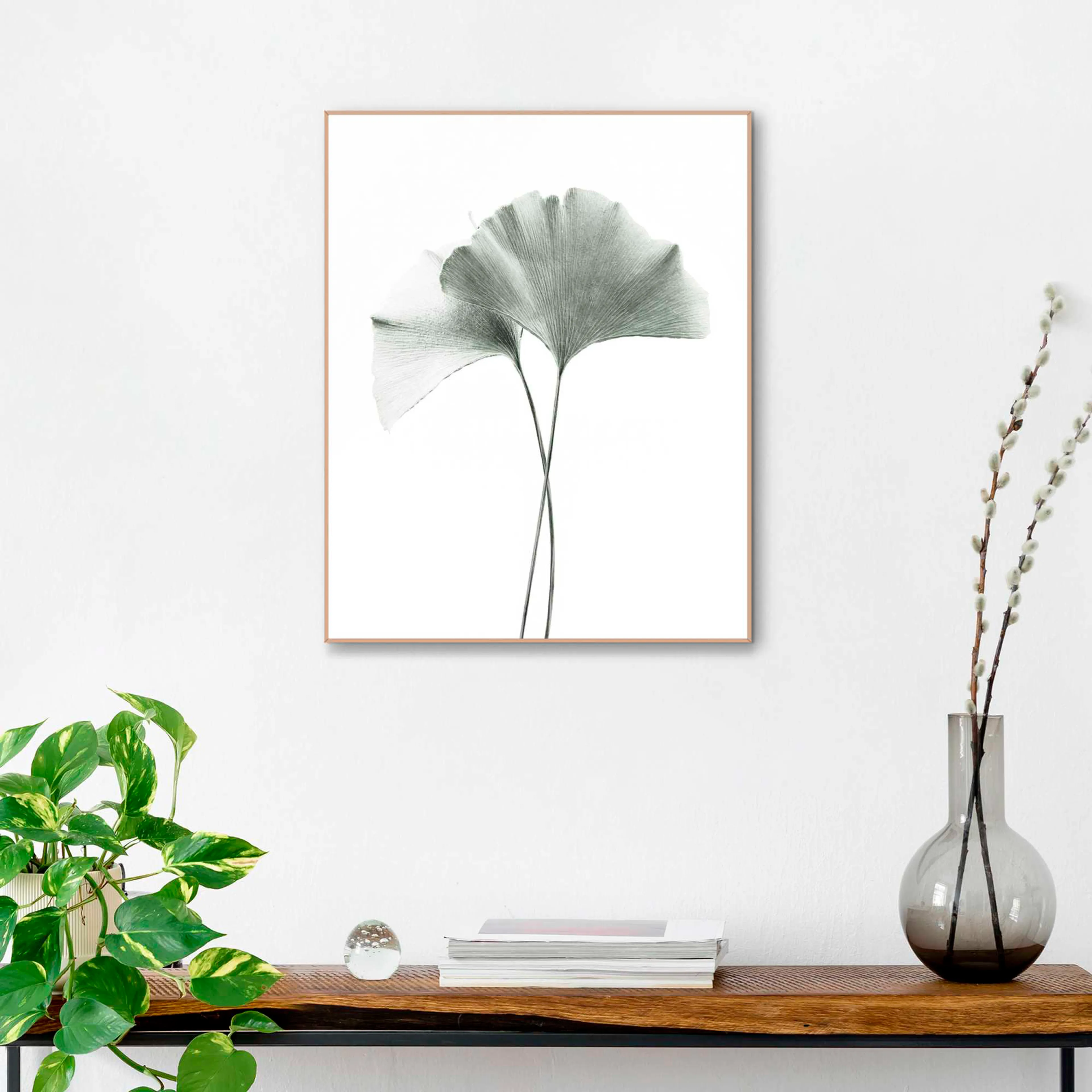 Wandbild 40 x 50 cm Ginko Blatt