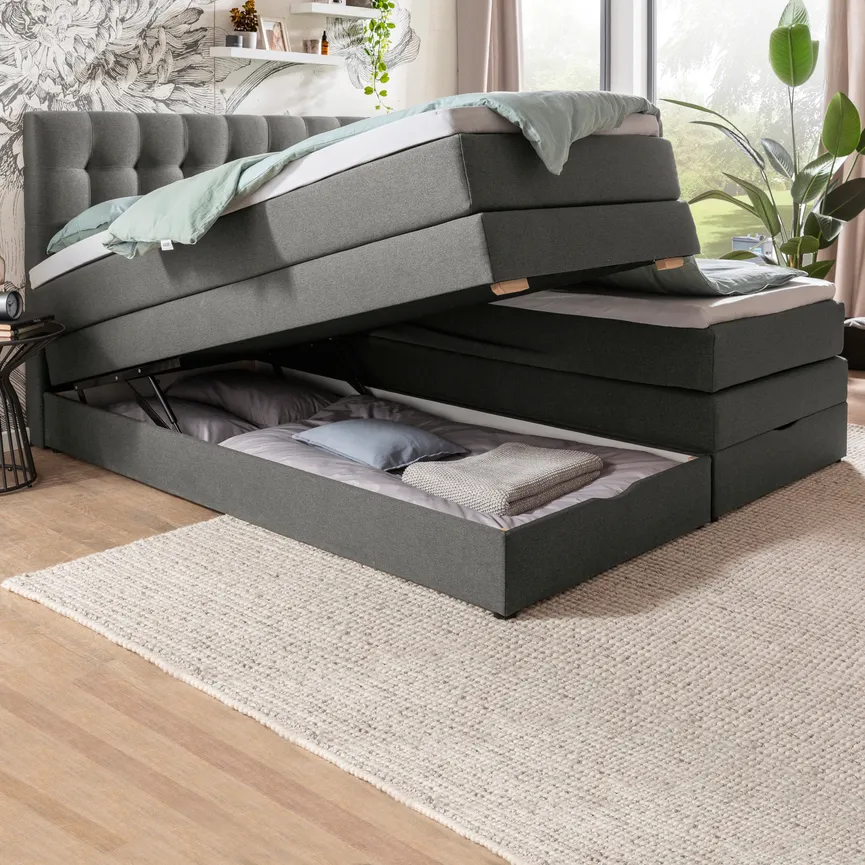 Boxspringbett mit Pop-Up längs detail