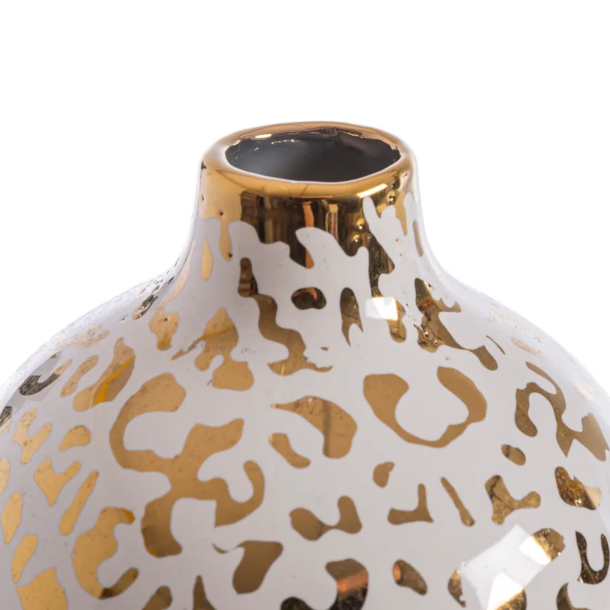 Vase gold weiß detail