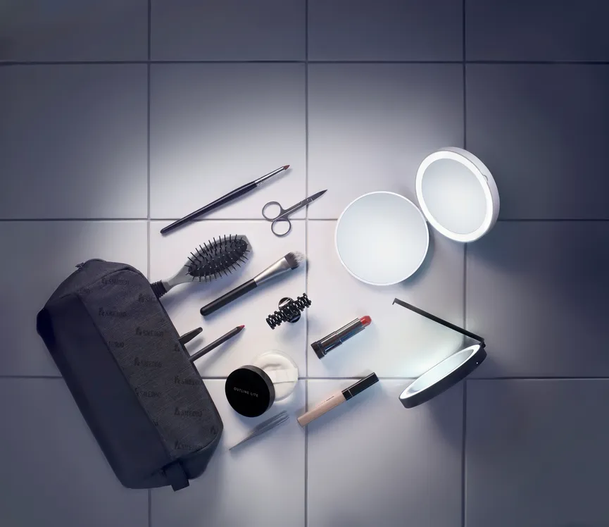 Reise-/Kosmetikspiegel weiß milieu
