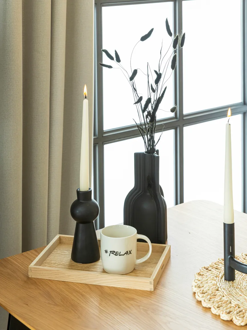 Vase "Line" schwarz M milieu