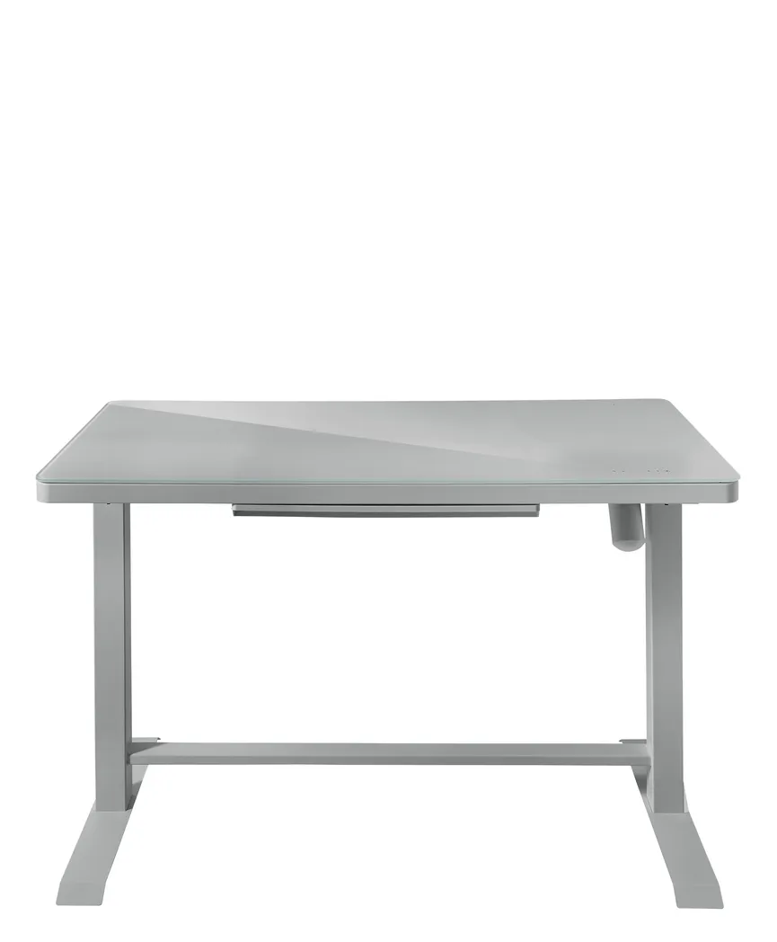 Schreibtisch grau detail