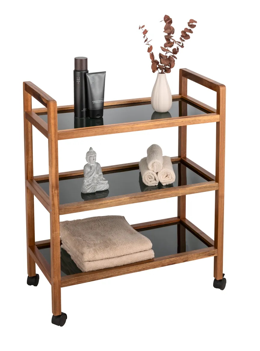 Badregal Fondi mit Rollen detail