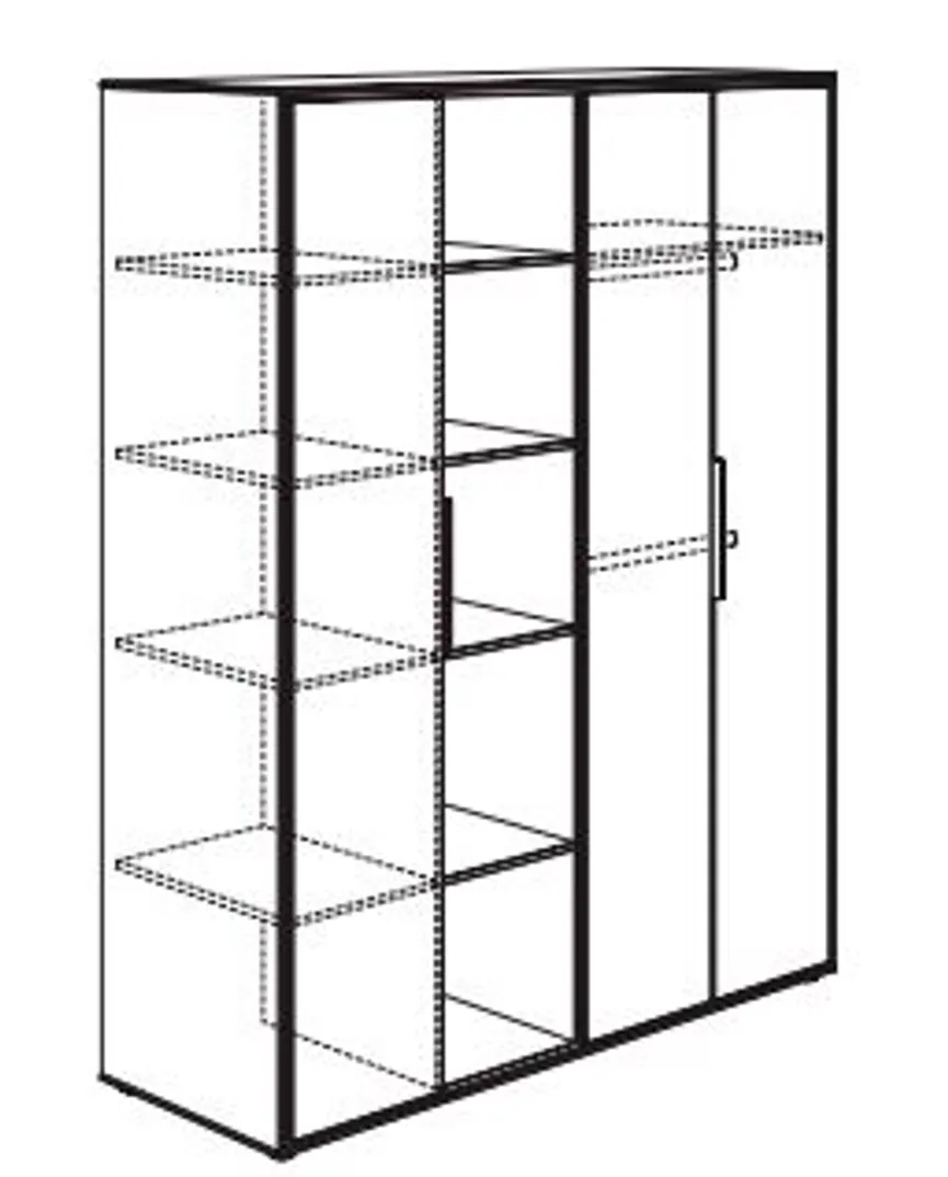 Kleiderschrank 3-trg. detail