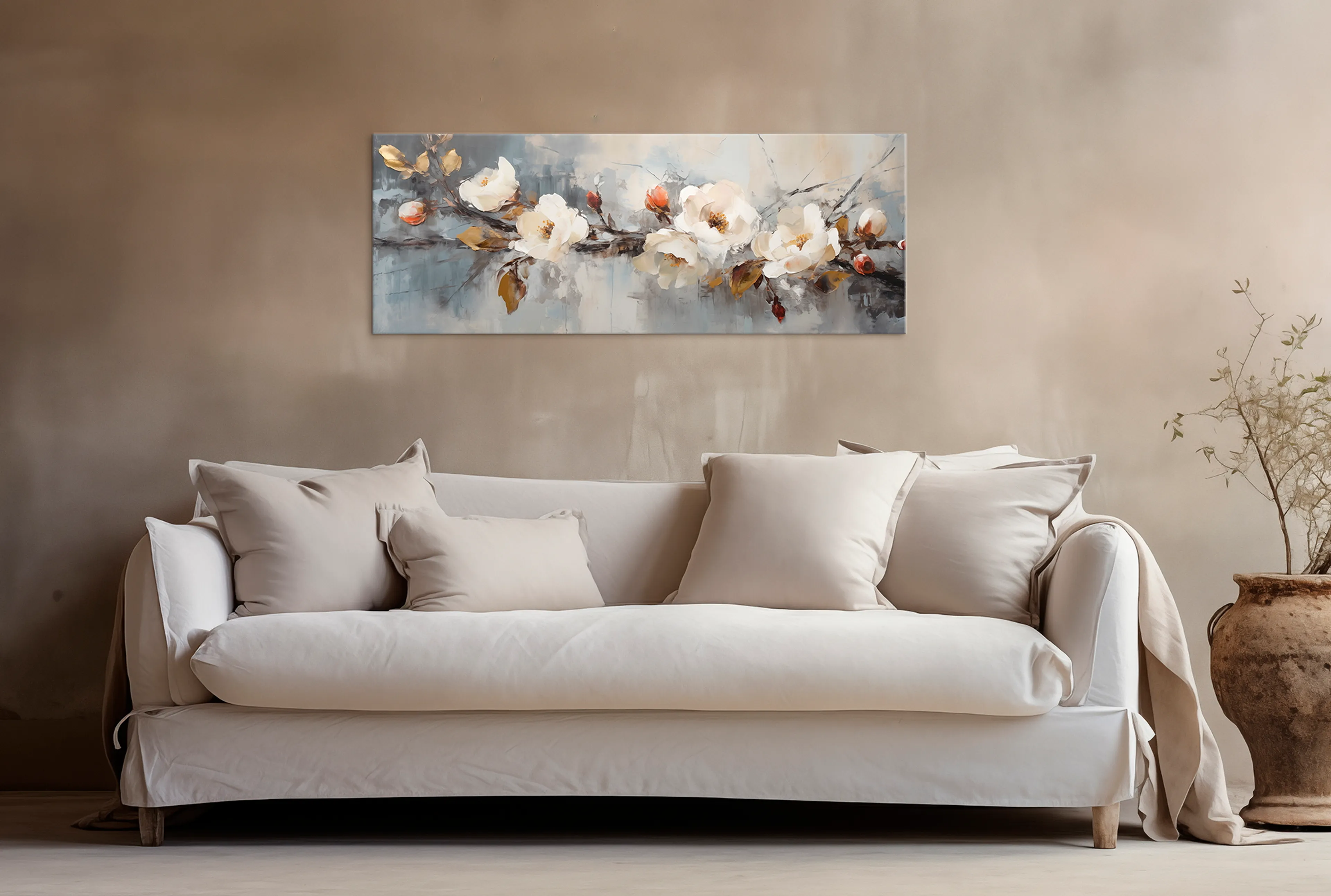 Wandbild 30 x 80 cm Roses On Grey III 
