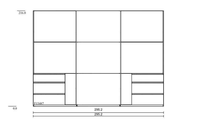 Schwebetürenschrank 3-trg. detail