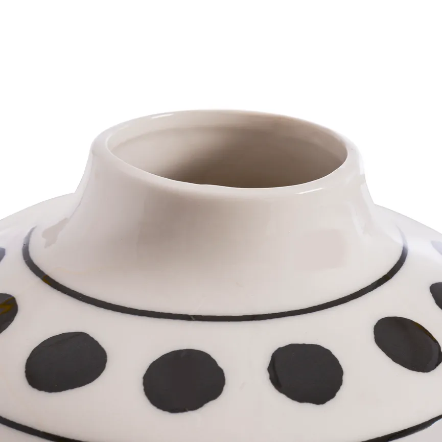 Vase weiß-schwarz detail