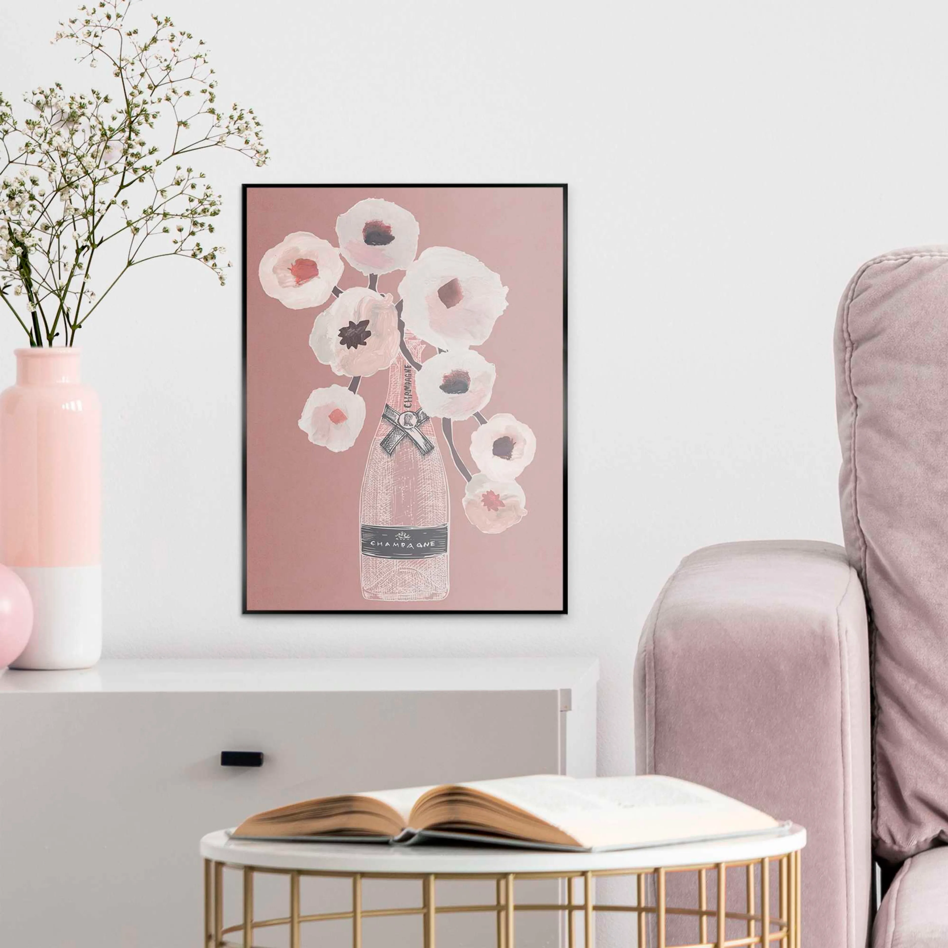 Wandbild 30 x 40 cm Champagne