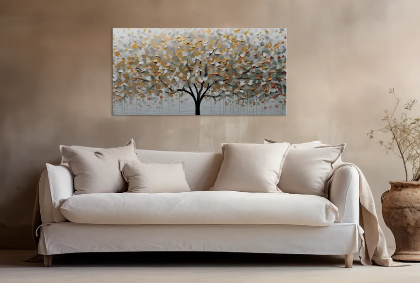 Metallbild "Silver Tree "I milieu