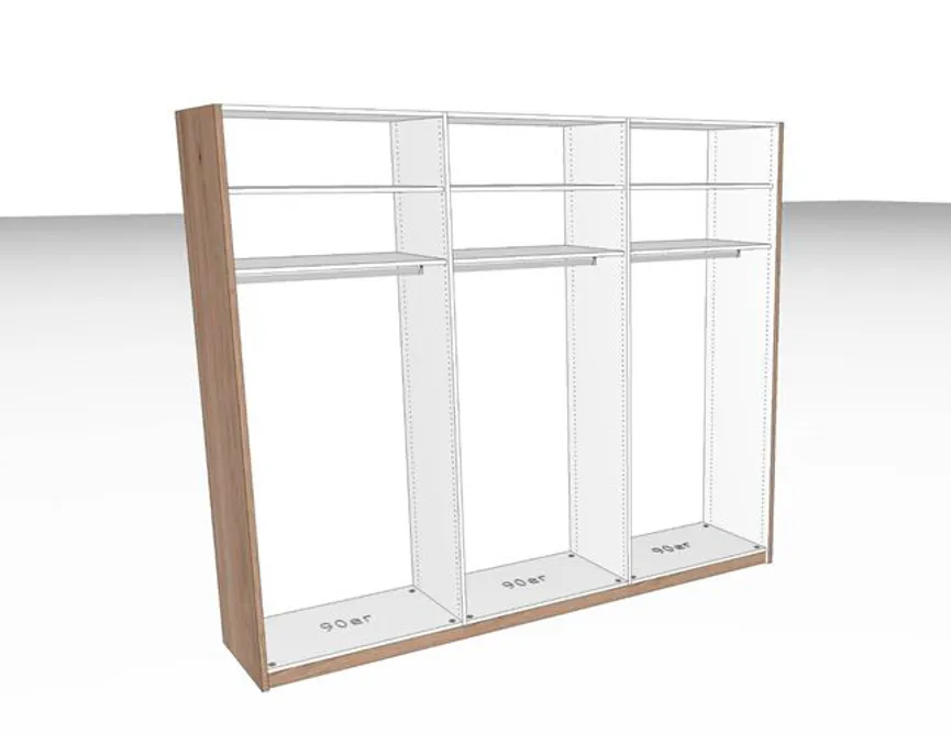 Schwebetürenschrank 3-trg. detail