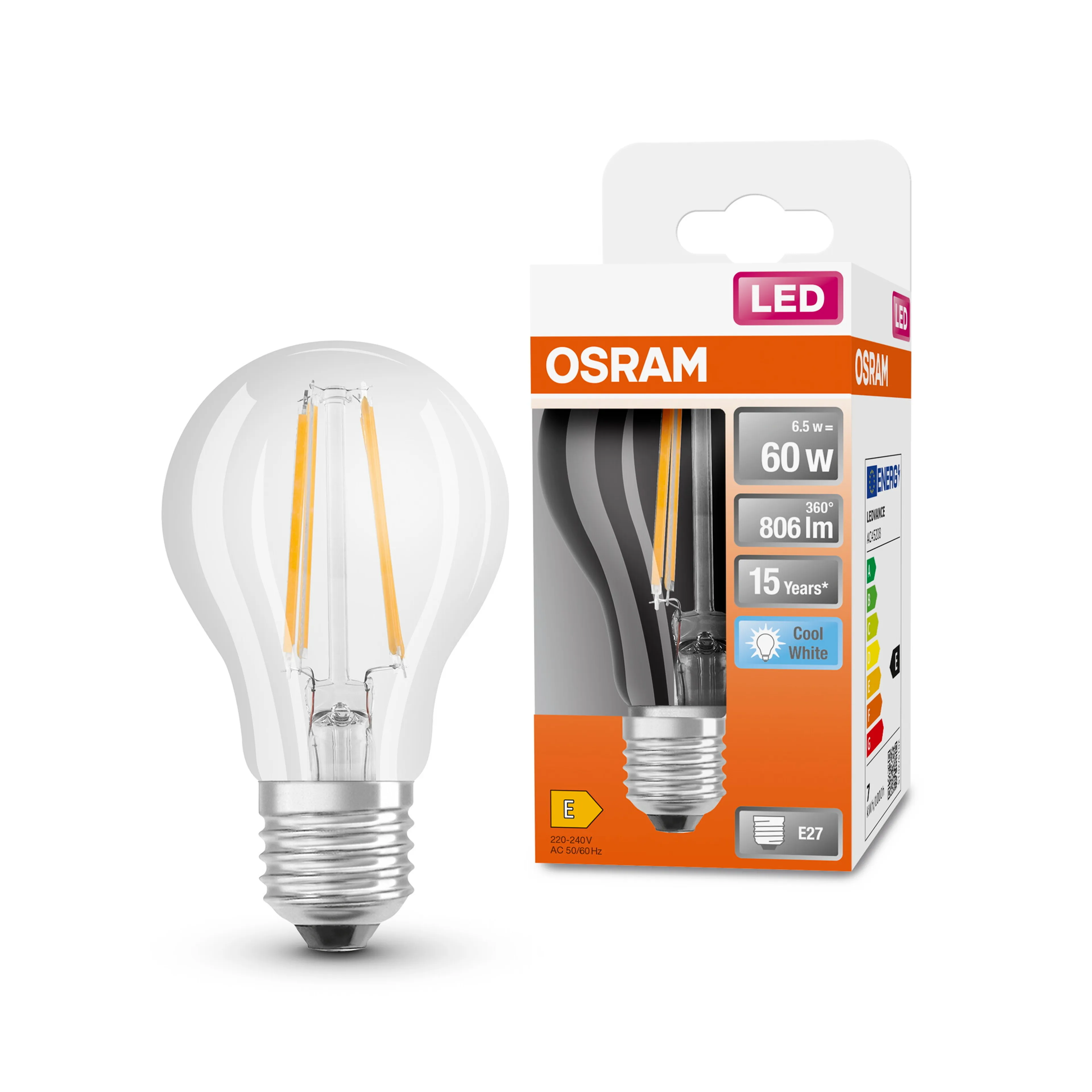 LED-Birne E27/6,5 Watt/Energie E