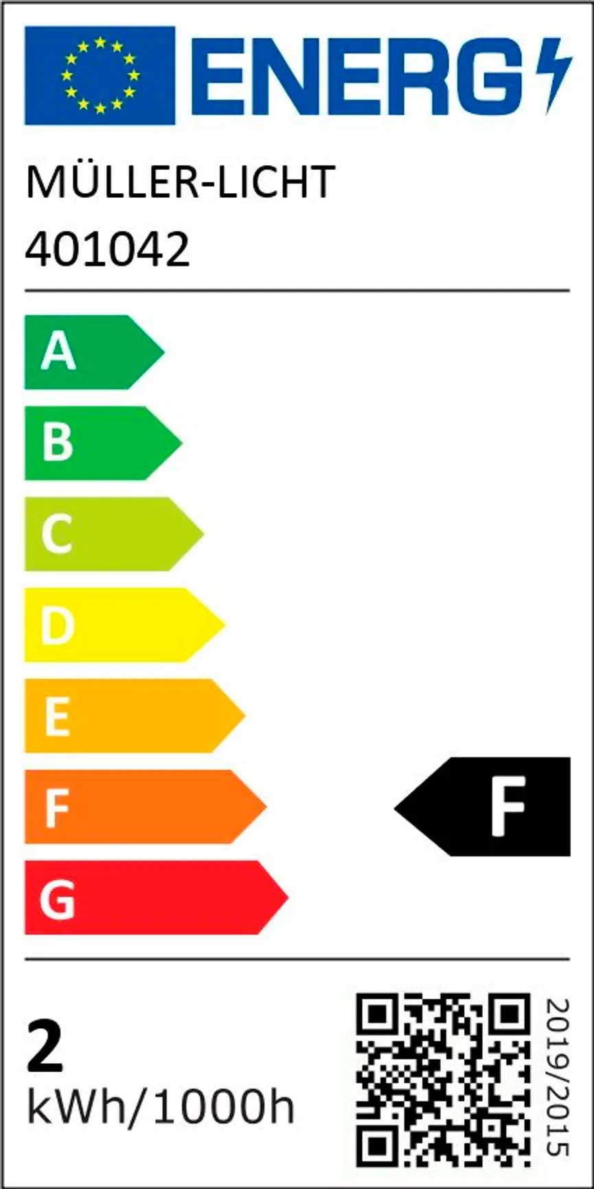 E14/2W LED Birnenform energielabel