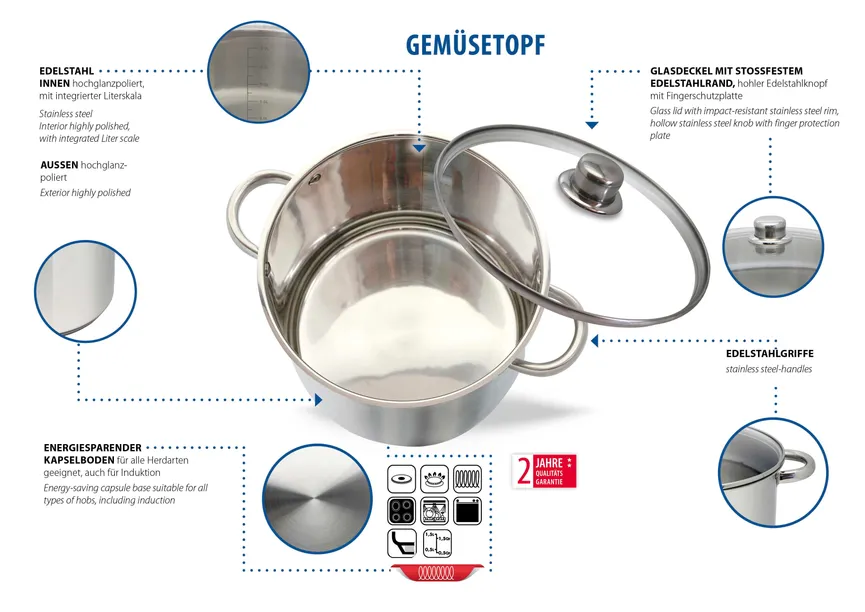 Gemüsetopf Basic 10 L detail
