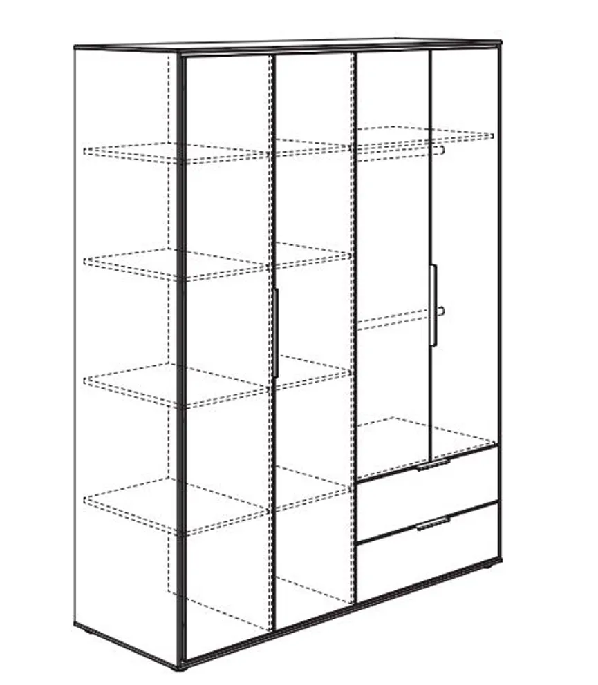Kleiderschrank 4-trg. detail