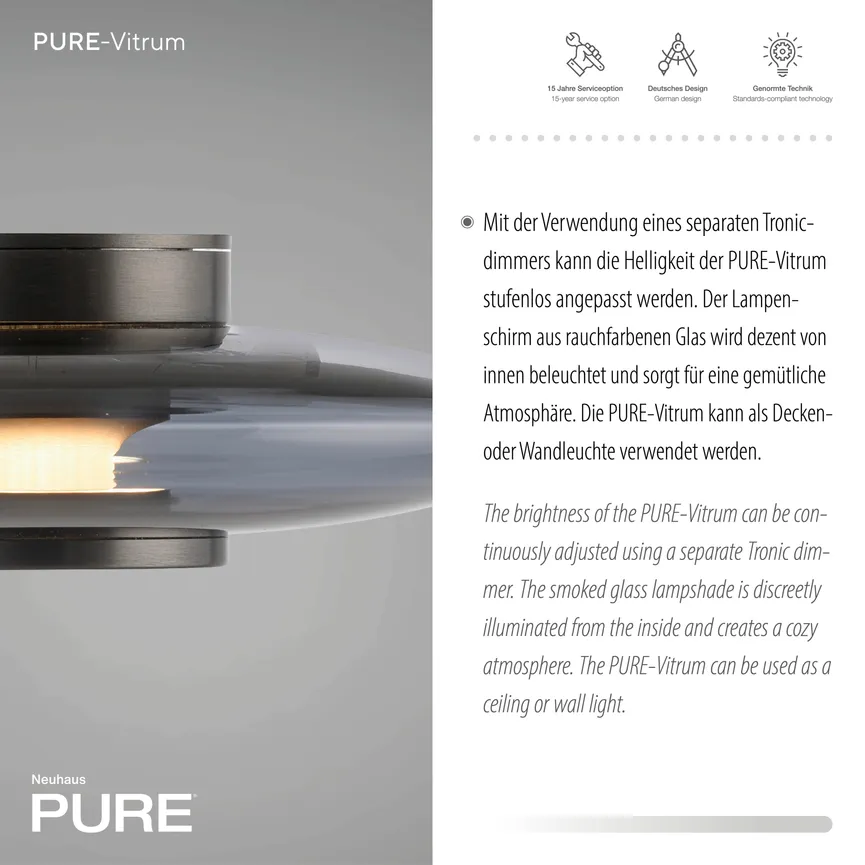 Deckenleuchte "PURE-Vitrum" detail