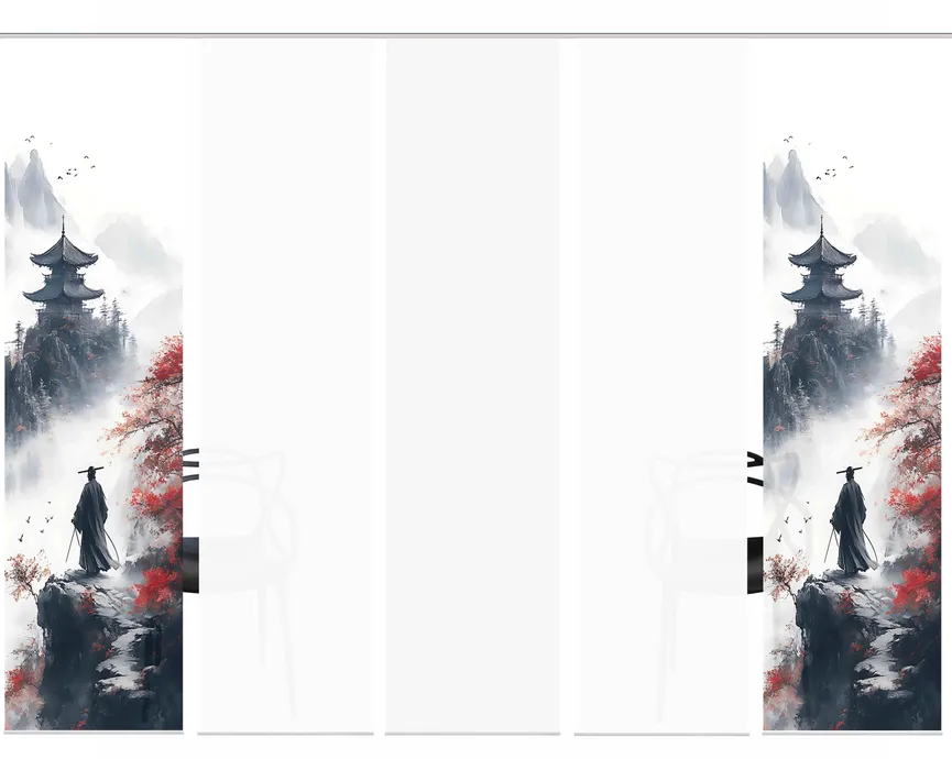 Schiebevorhang Sakura 5erSet detail