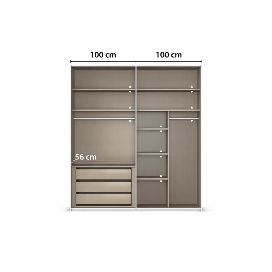 Drehtürenschrank 4-trg. detail