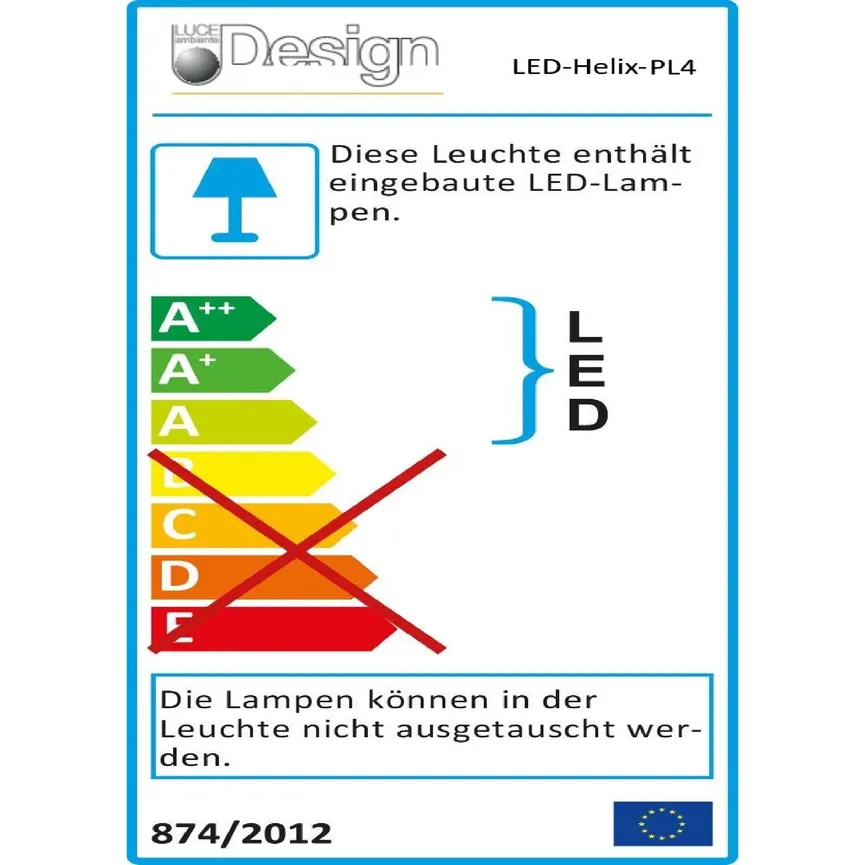 Deckenleuchte "Helix" energielabel