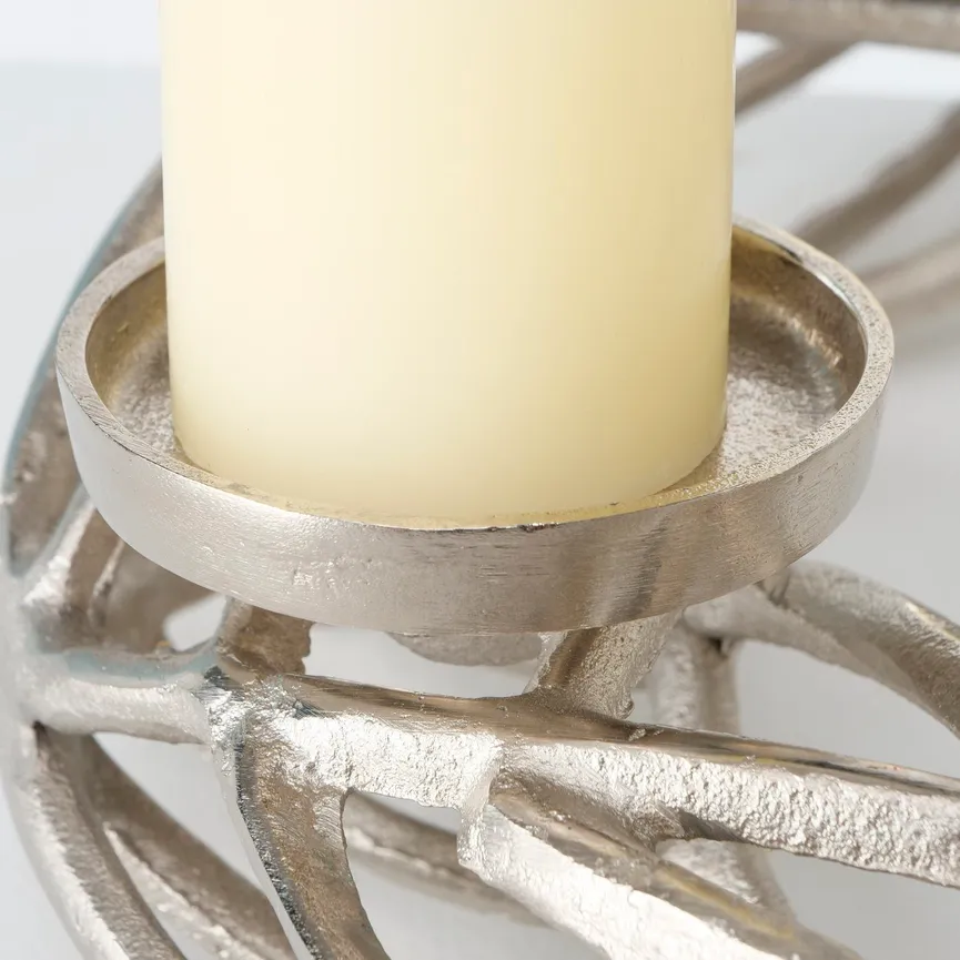 Kerzenhalter "Ringval" silber detail