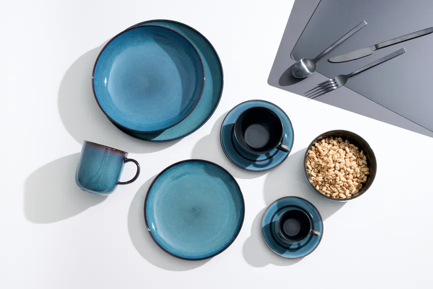 Kaffeeuntertasse "Bali" blau milieu
