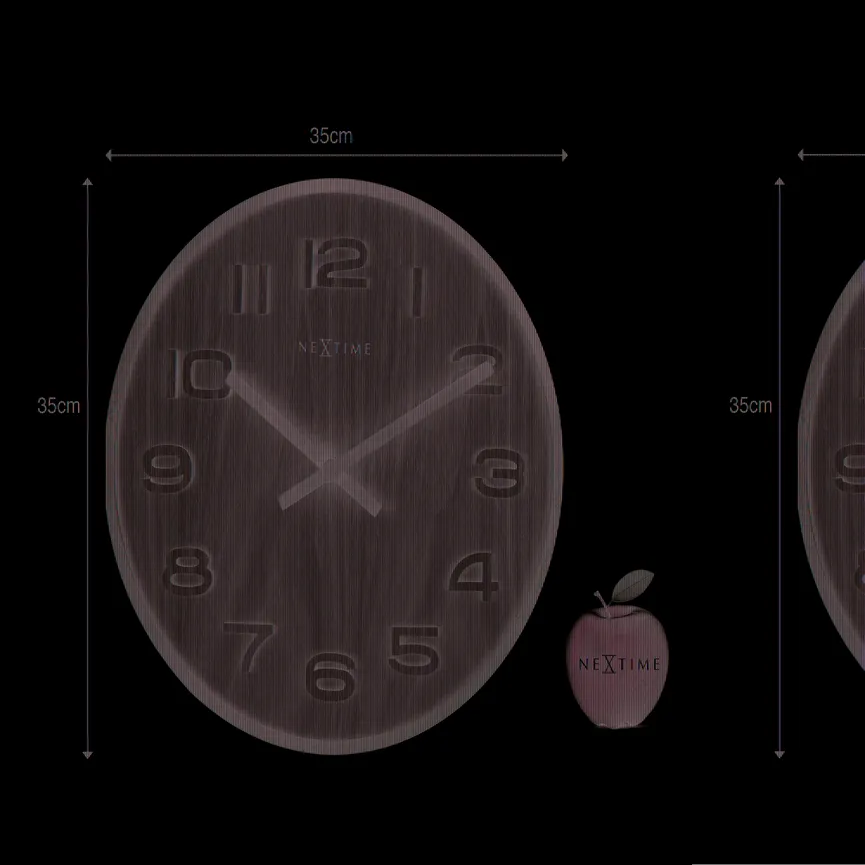 Quarzwanduhr "Wood Medium" detail