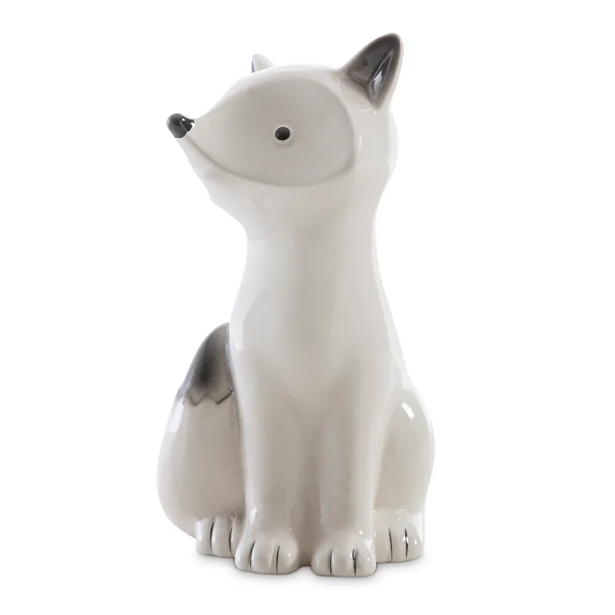 Figur "Fuchs" weiß schwarz detail