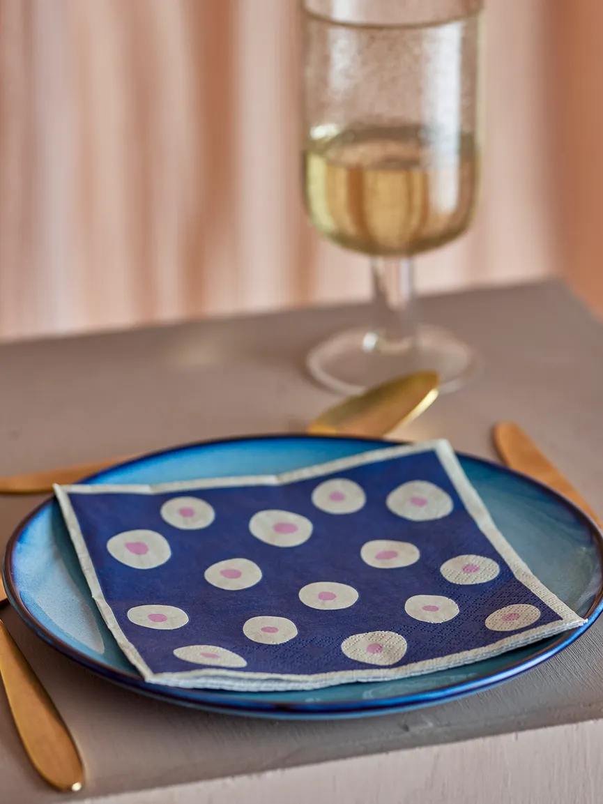 Serviette "Eviaya" blau milieu