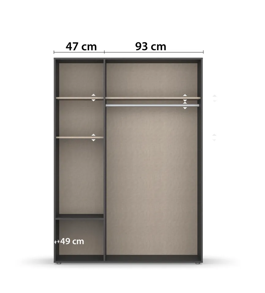 Drehtürenschrank 3-trg. detail