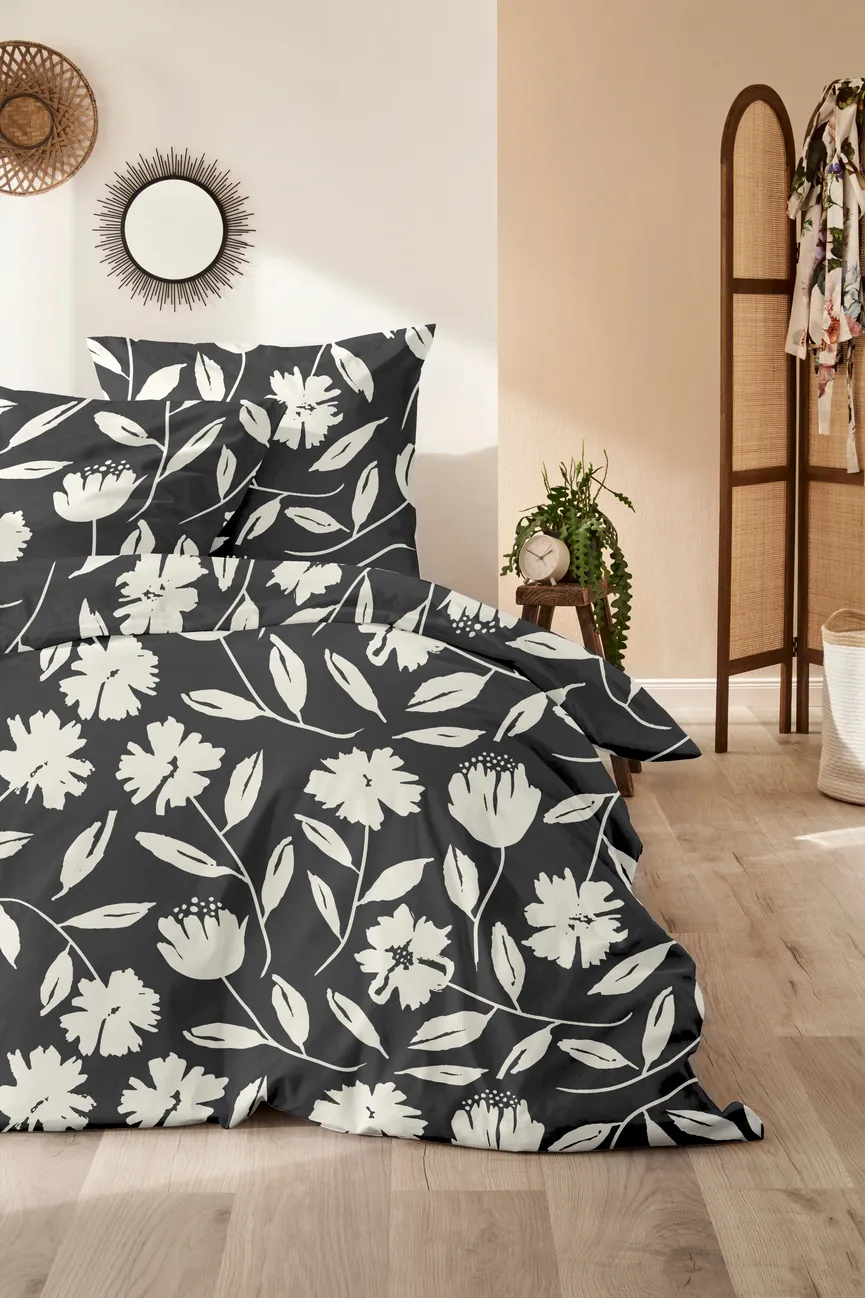 Perkal-Bettw.Floral 135x200 milieu