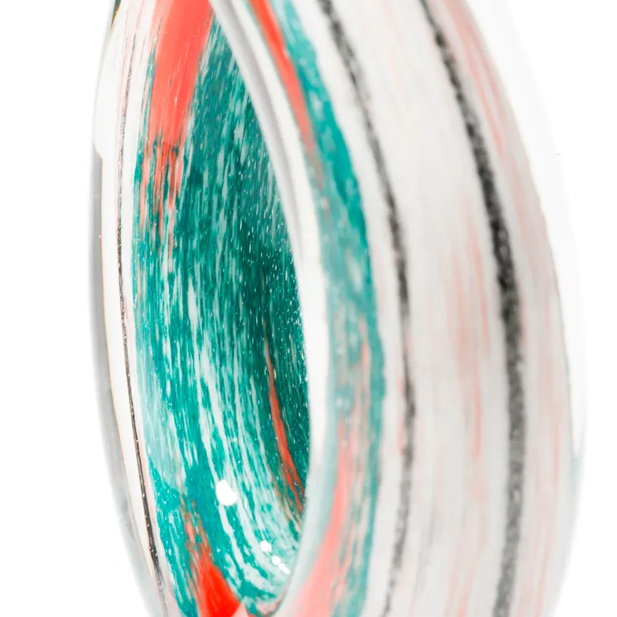 Skulptur "Rotate" weiß-türkis detail