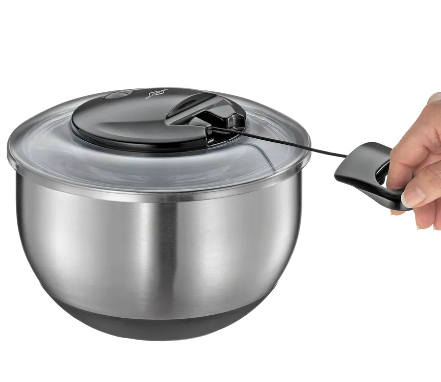 Salatschleuder TURBO Edelstahl detail