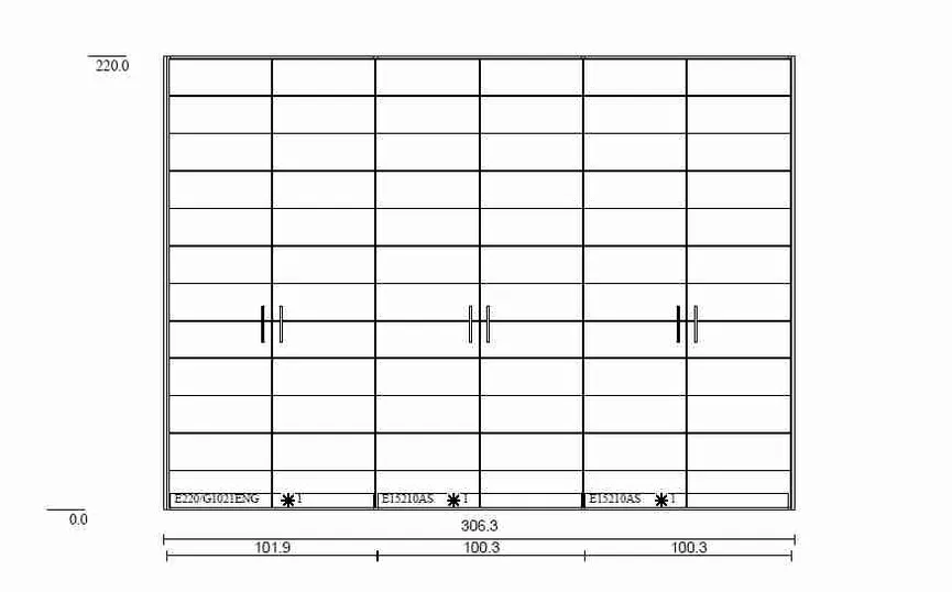 Drehtürenschrank 6-trg. detail