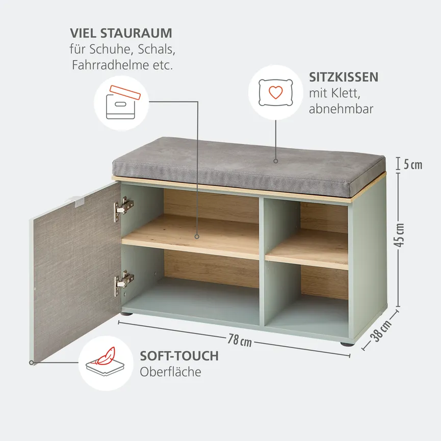 Garderobenbank 1T/2F detail