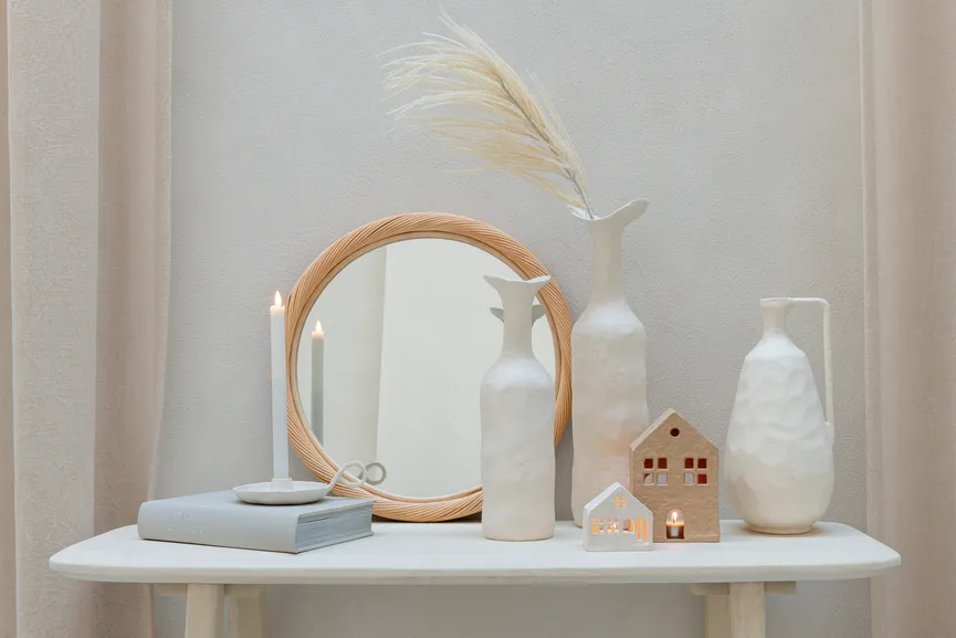 Vase "Goa" M weiß milieu