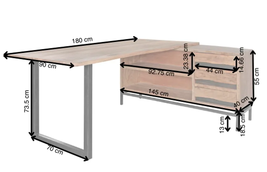 Eckschreibtisch detail