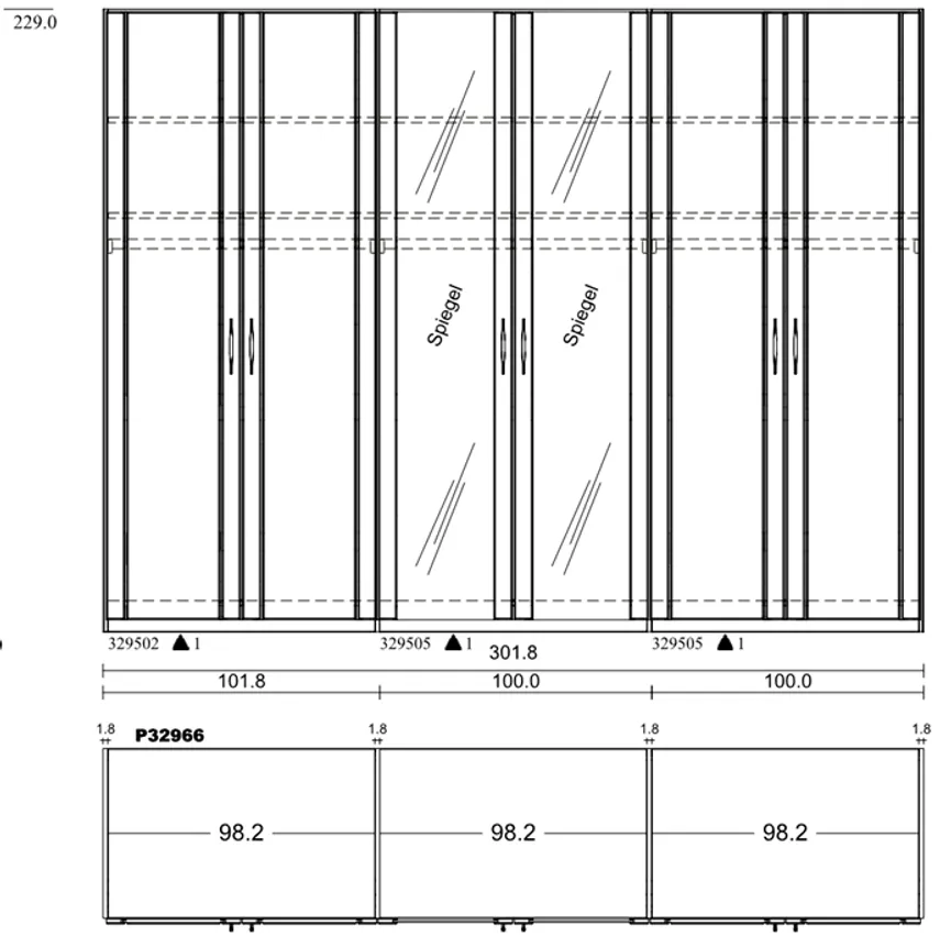 Drehtürenschrank detail