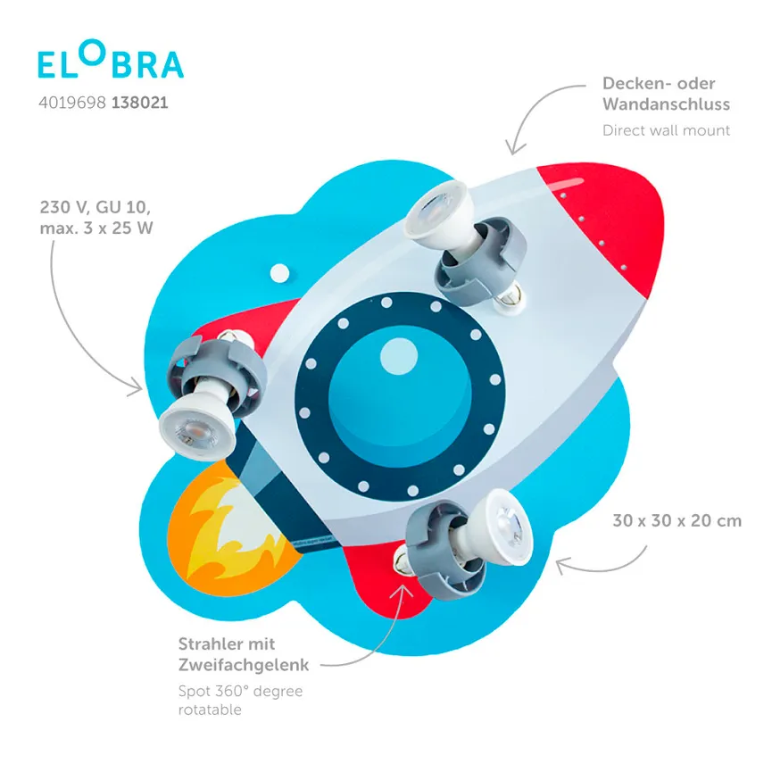 Deckenrondell "Rakete" detail