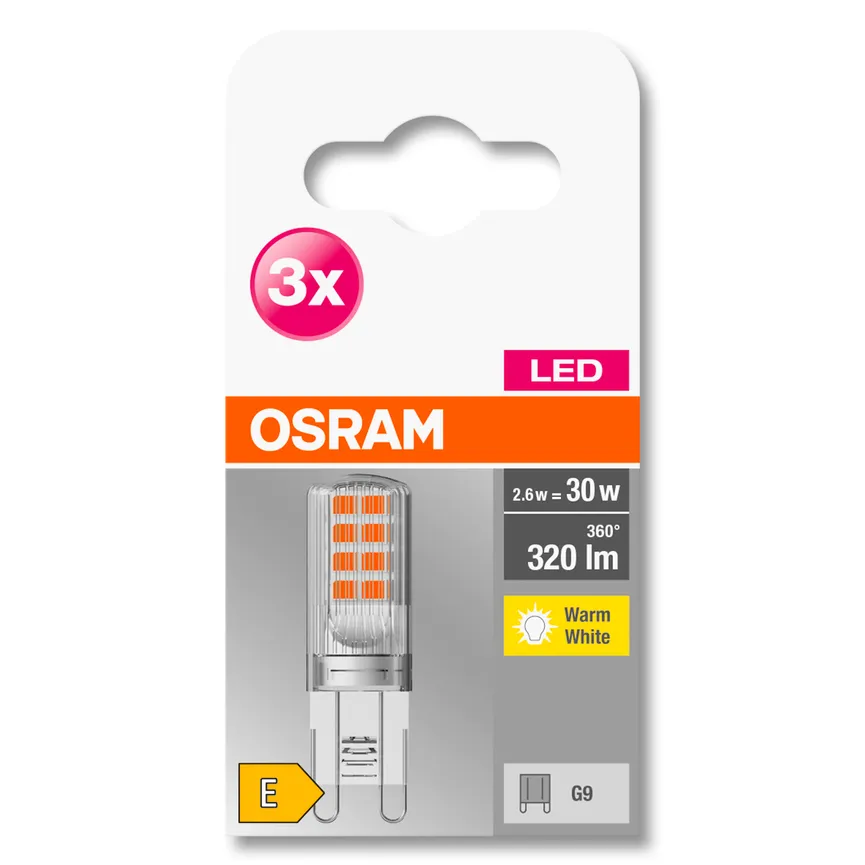 G9/2,6 Watt LED 3-er Pack detail