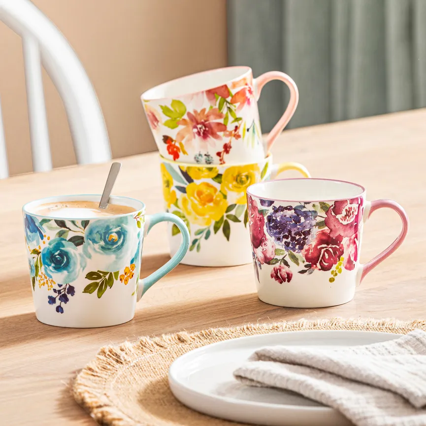 Becher "Blüten" 400 ml milieu