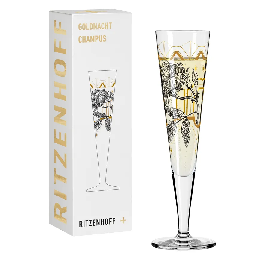 Champagnerglas "Goldnacht" detail