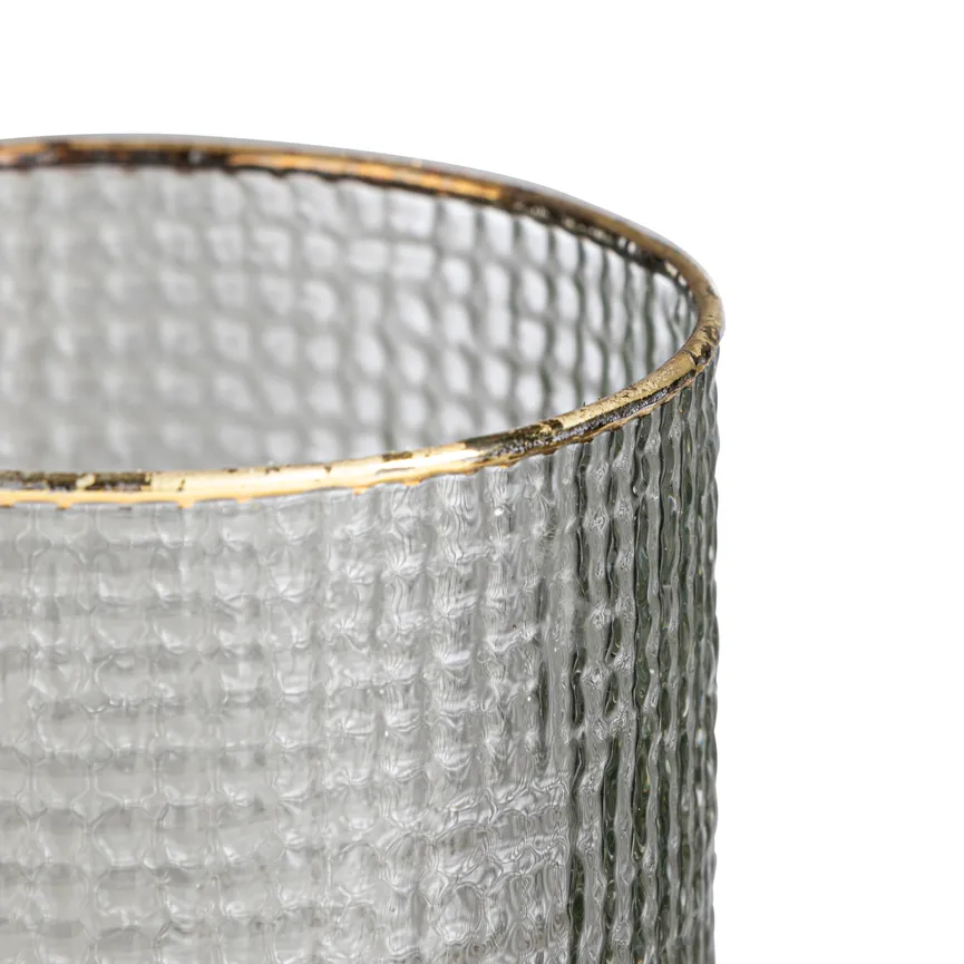 Windlicht mit Goldrand M detail