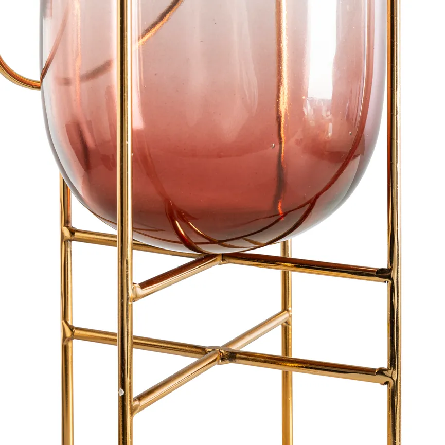 Windlicht S rosa-gold detail