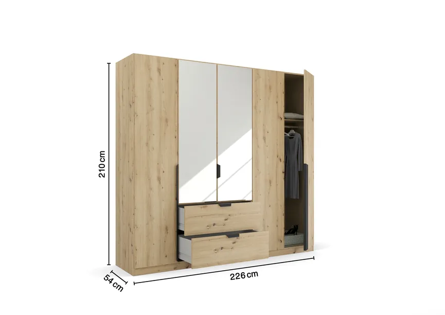 Drehtürenschrank 5-trg. detail