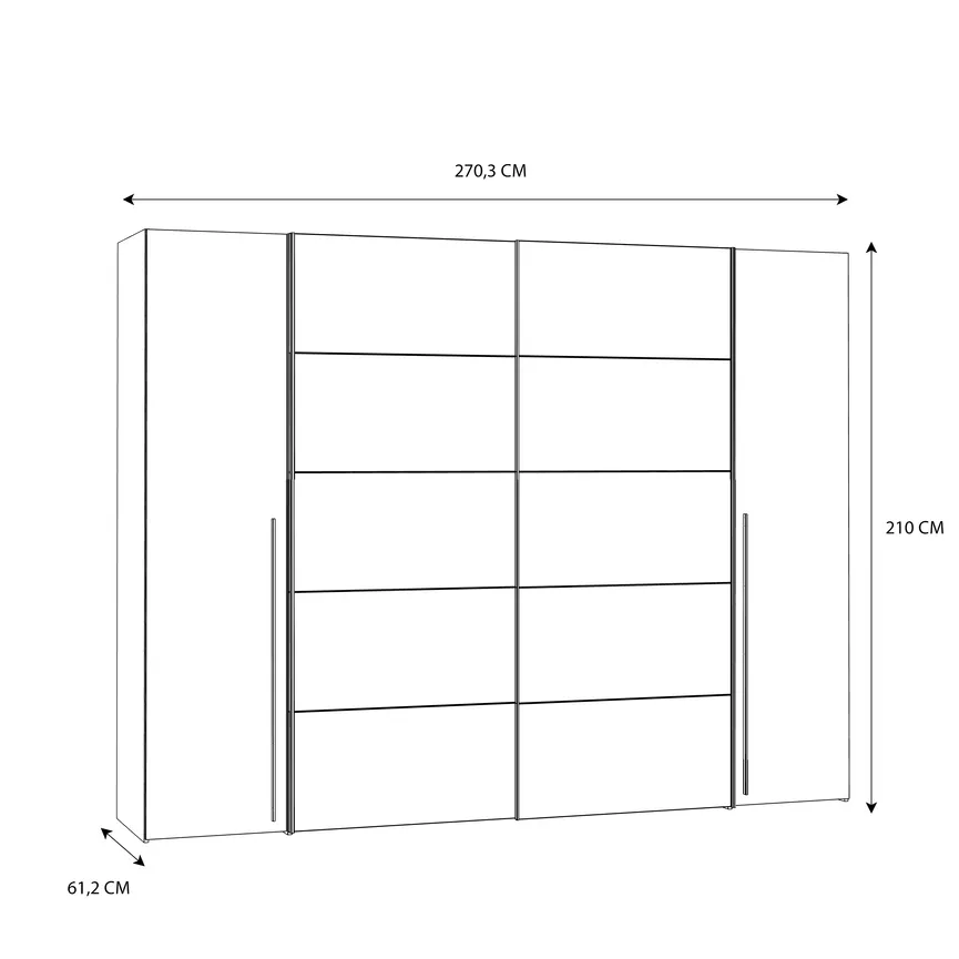 Schwebe-/Drehtürenschrank detail